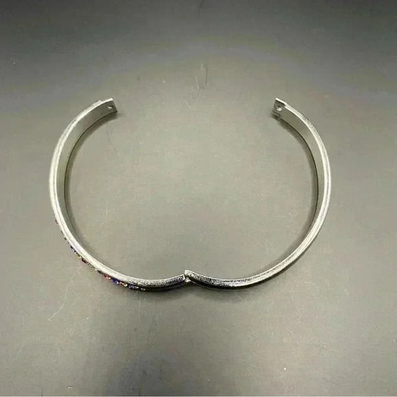 JCM Stainless Steel Multi Color Crystal Bangle Bracelet - Picture 7 of 12